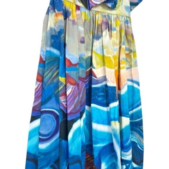 NWT Ulla Johnson Francesca Tuck Landscape Limited Edition Midi Dress Size 4 - Picture 8 of 16